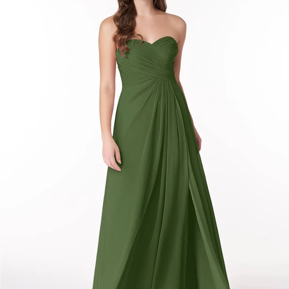 Azazie Olive Green Bridesmaid dress in size A2